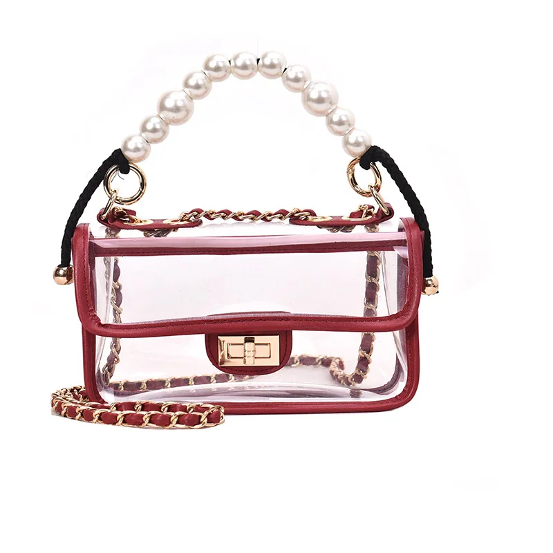 

Gulidd 2021 Transparent PVC Clear Crossbody Bag Women Ladies Wholesale shoulder bag, Red/black/green etc