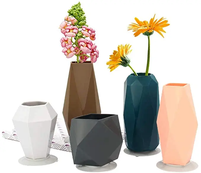 

Sv03 3D Pot Silicon Plant Fondant Flower Pot Concrete Mold Geometric Vase Molds Silicone Mold For Vase