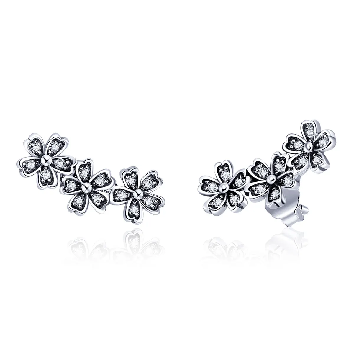 

Factory price flower with cz 925 silver earring