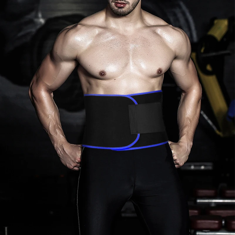 

Custom Mens Fitness Exercise Sauna Stomach Wrap Waist Support Latex Sweat Bands Lumbar Waist Trimmer Belt, Black