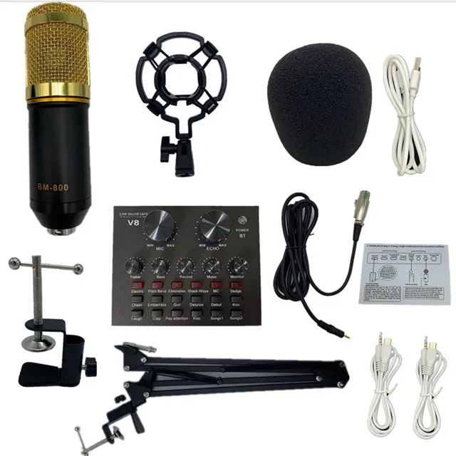 

Condenser wired microphone V8 sound card BM800 professional microphone