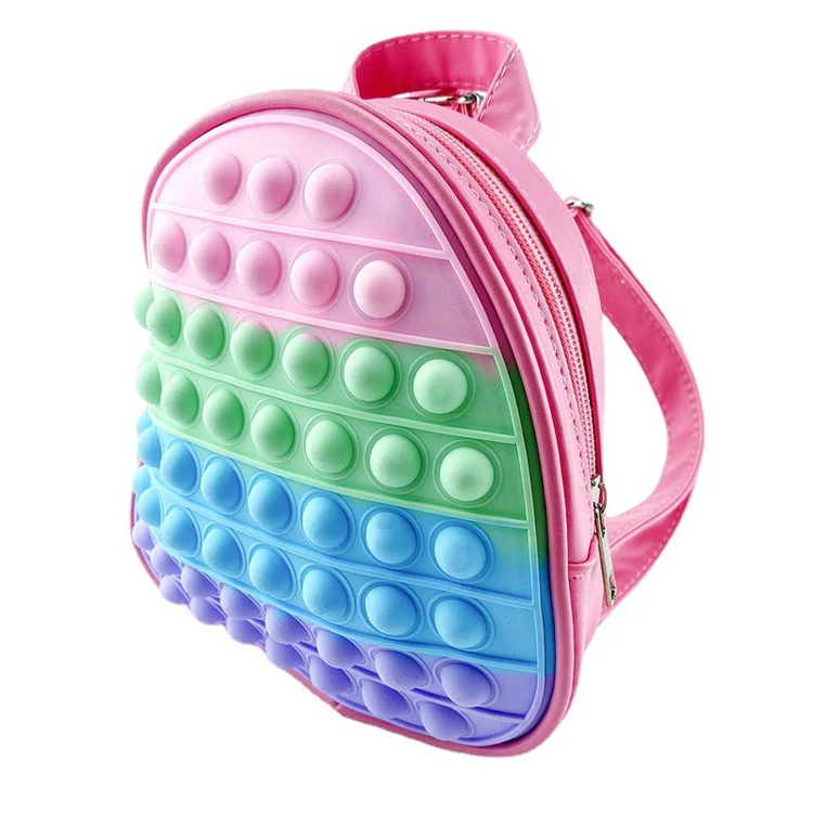 

New Popular Soft School Bags New Push Popping Bag Bubble Fidget Toys Squeeze Push Bubble Fidget Backpack for Kids and Adults, As per picture