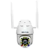 SHIWOJIA HD 1080P Outdoor Waterproof Security wireless Auto Tracking Blue and Red AlarmPTZ Dome Camera.