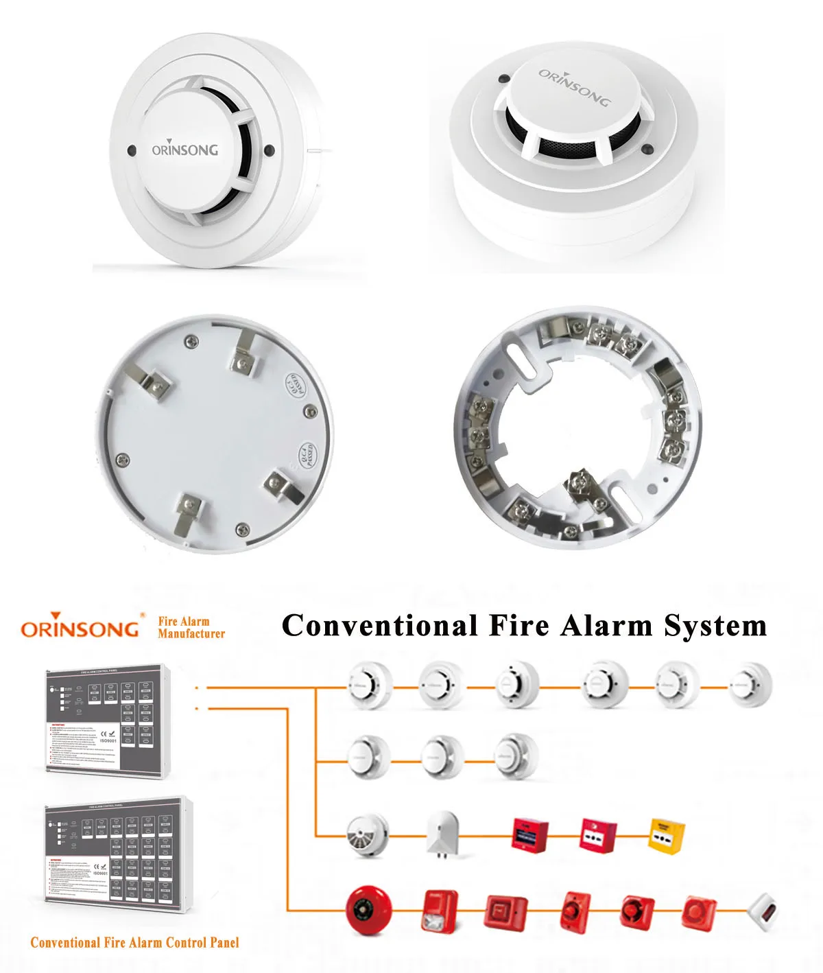 Nonaddressable Fire Alarm System Conventional Photoelectric Cigarette