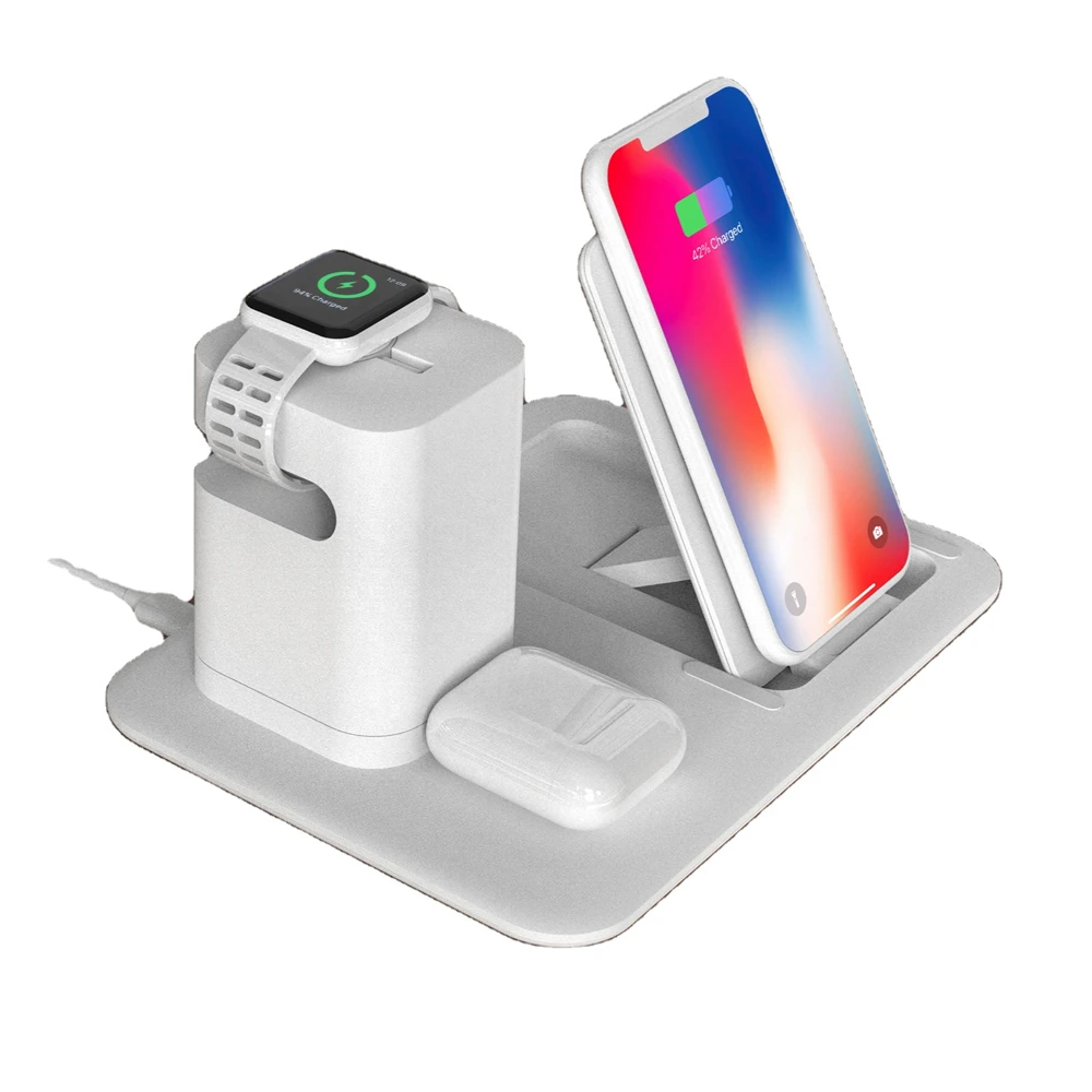 

2022 New Products QI Multi Function 3in1 Universal Phone Stand Fast Mobile 3 In 1 Wireless Charger for iPhone 13