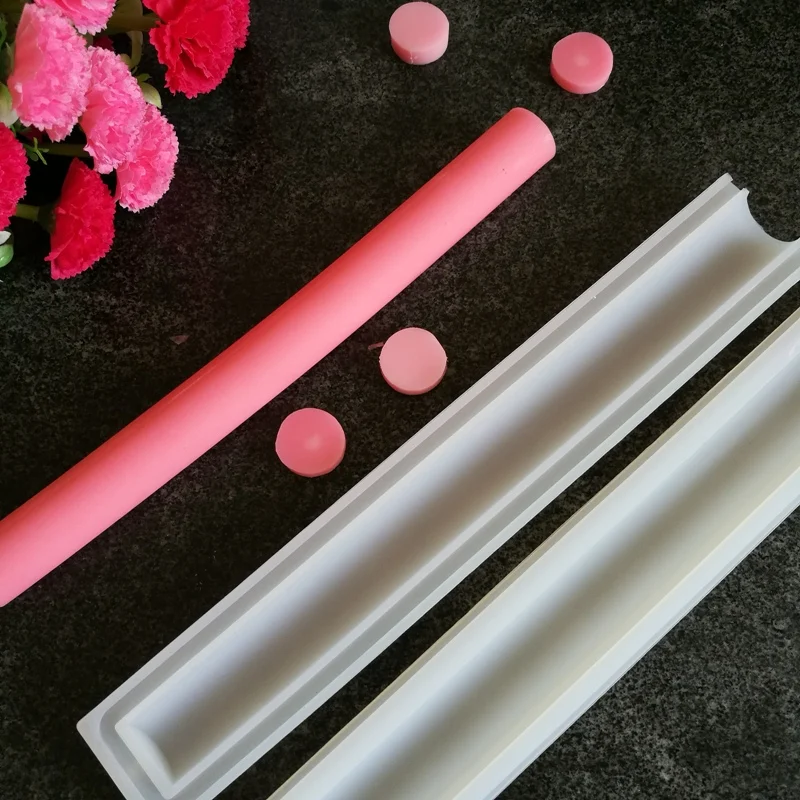 

Silicone Round Circle Tube Column Embed Mold For Soap Making Tools Cake Candle Chocolate Jelly Mould