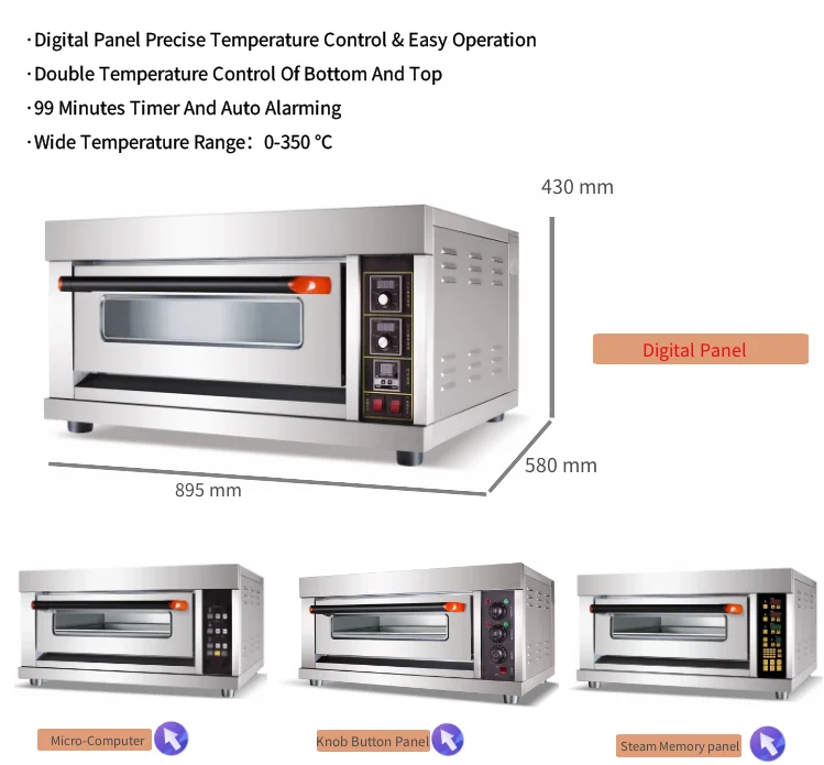 R&m Ce One Tray Digital Panel Single Deck Oven Bakery Machine Home Use