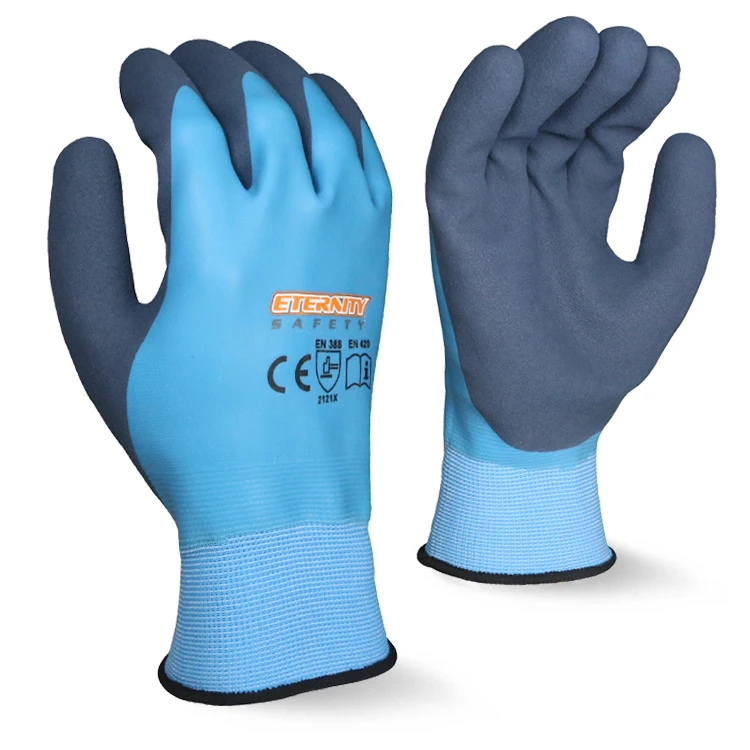 
Different colors customized logo industrial latex rubber coated waterproof safety hand gloves 