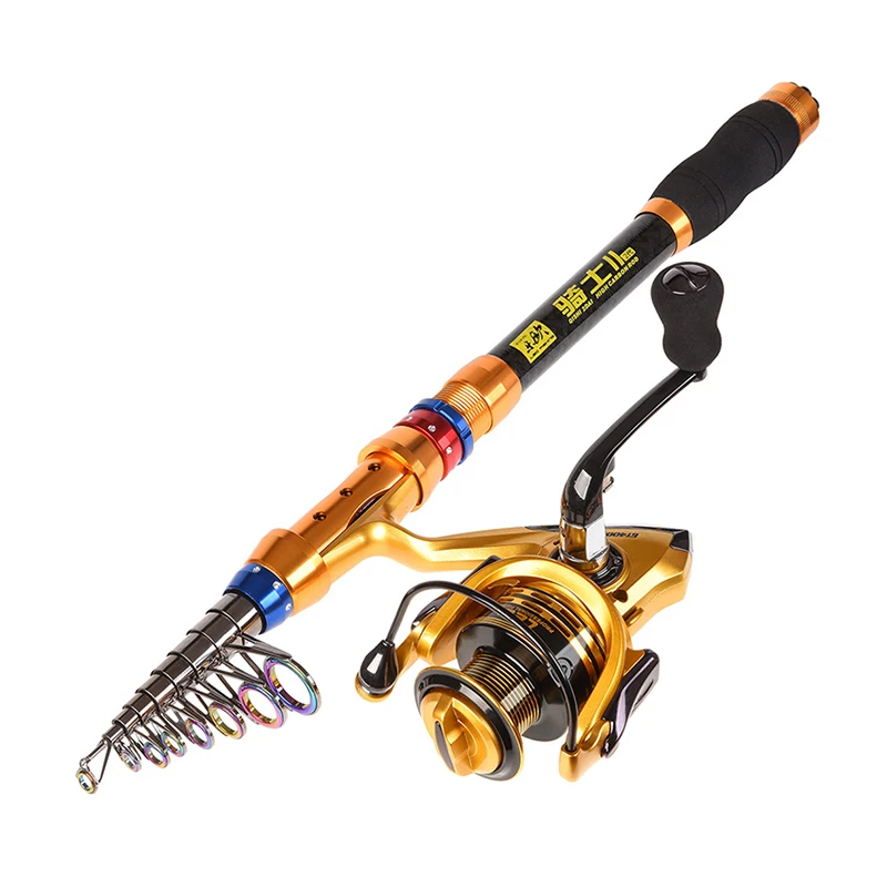 1.8m-3.6m Fishing Rod Reel Combos Telescopic Portable Spinning