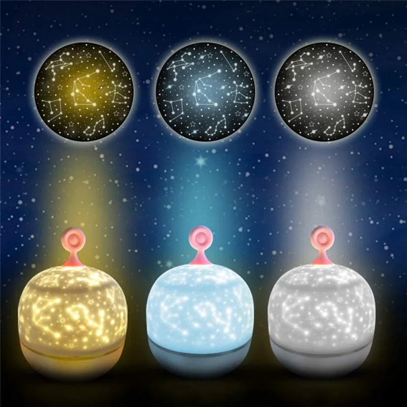 Wholesale Amazon hot Starry sky projection led night light lamp USB charging 6 slides projection night light for kids