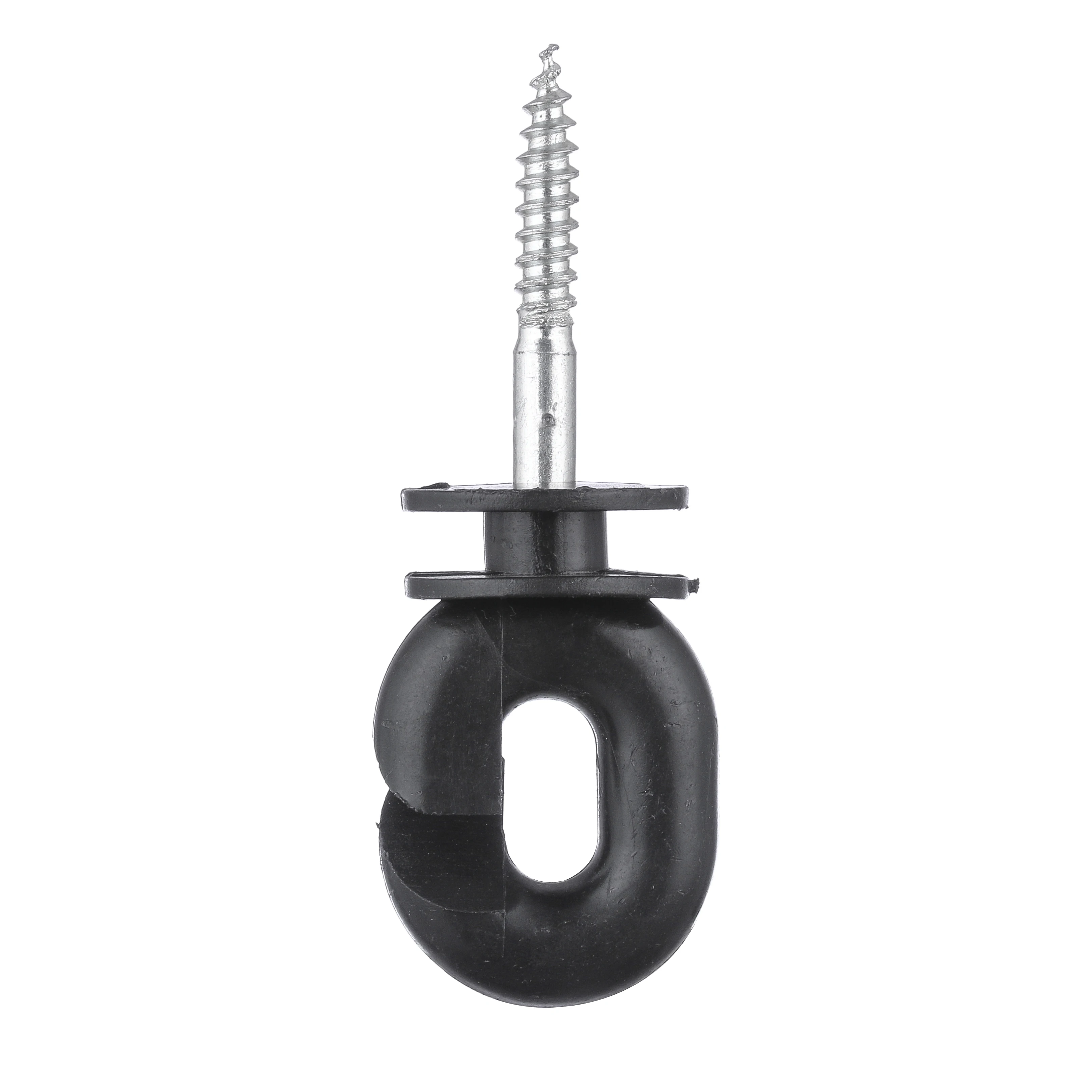 

curving steel stronger plastic screw in ring insulator for ranch garden fence electric insulator semicircle resistant for cow, Black or customized