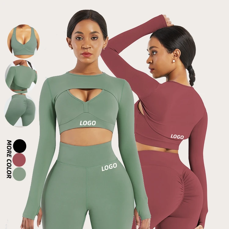 

Logo Service 3 Piece Yoga Set High Waisted Workout Leggings Plus Size Activewear Set