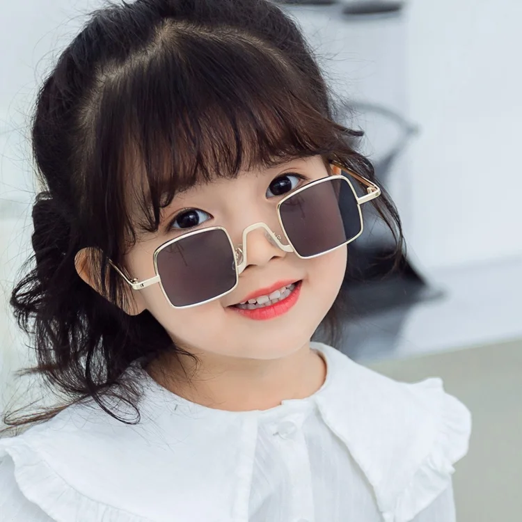 

DOISYER 2020 New trendy boy square metal small frame children kids sunglasses girls