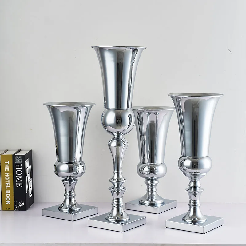 

Home decoration metal vase wrought iron crafts wedding props main table vase home accessories Nordic simple plating vase