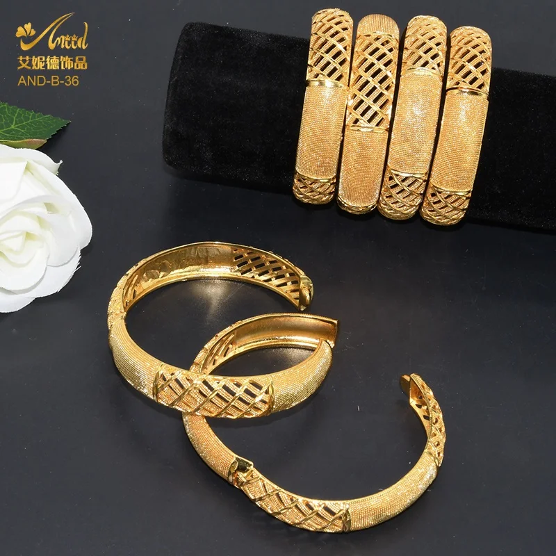 

Religious Initial African Designs For Ladies Chunky Trendy Pure 22K Copper India Om Gold 18K Bangles Bracelets Bangles Women