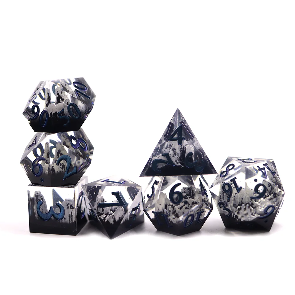 

Game dice sets dnd polyhedral resin vapor sharp edge dice