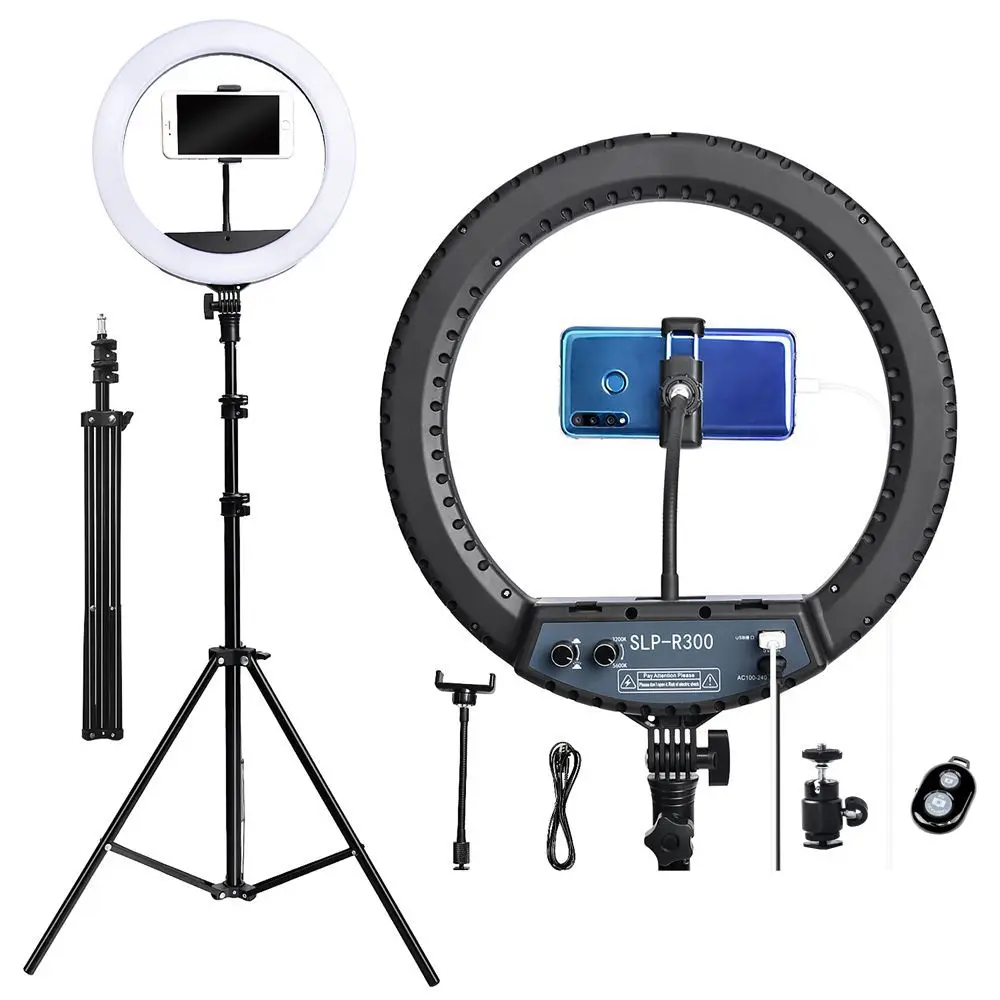 

FOSOTO SLP-R300 14'' LED Dimmable Ring Light Ring light kit with Phone Holder for Phone Cellphone Camera for Live Streaming Wedd