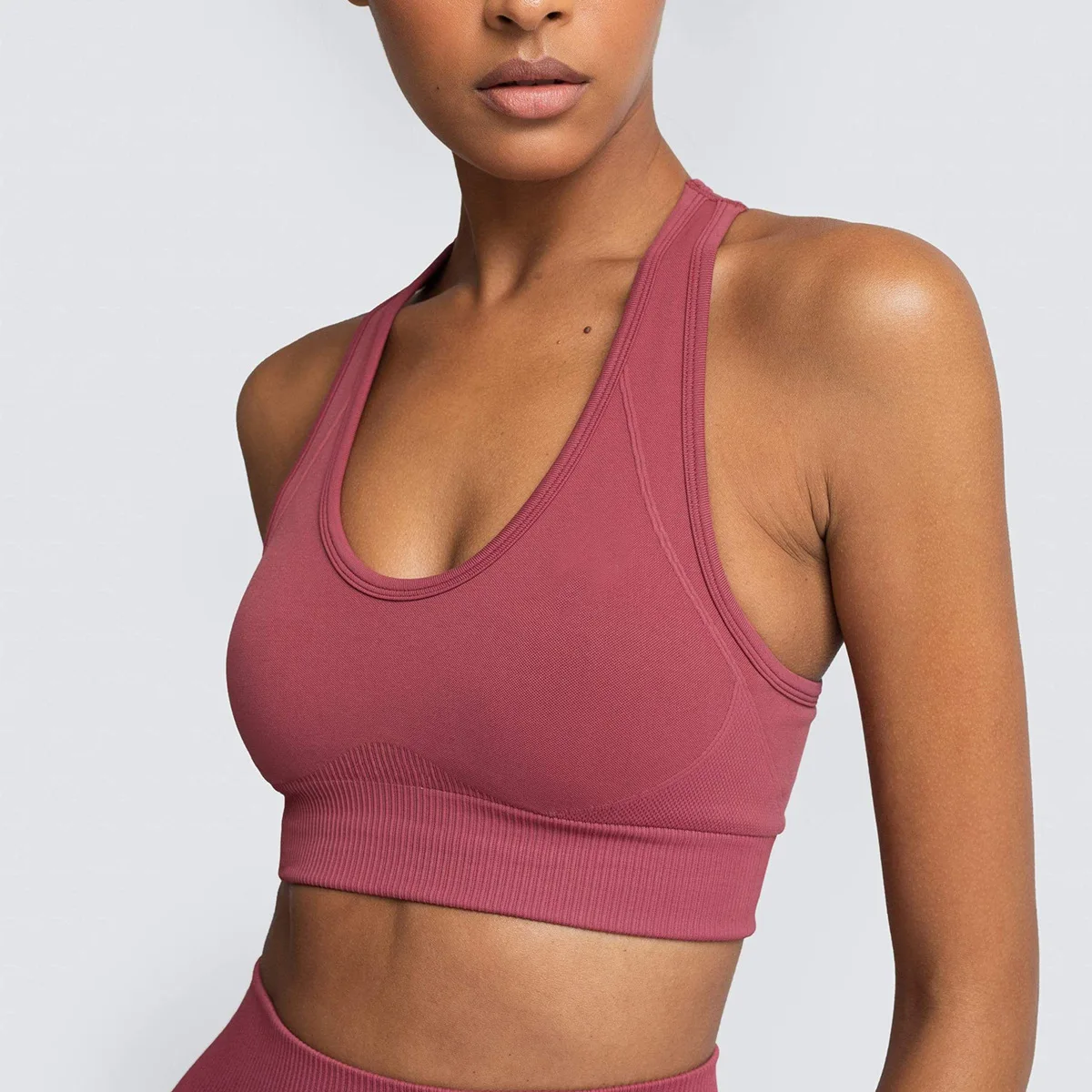 

Top Quality Running Vest Workout Crop Tops High Impact Yoga Bra Full Cover High Neck Fitness Sports Bra for Women, Customized colors
