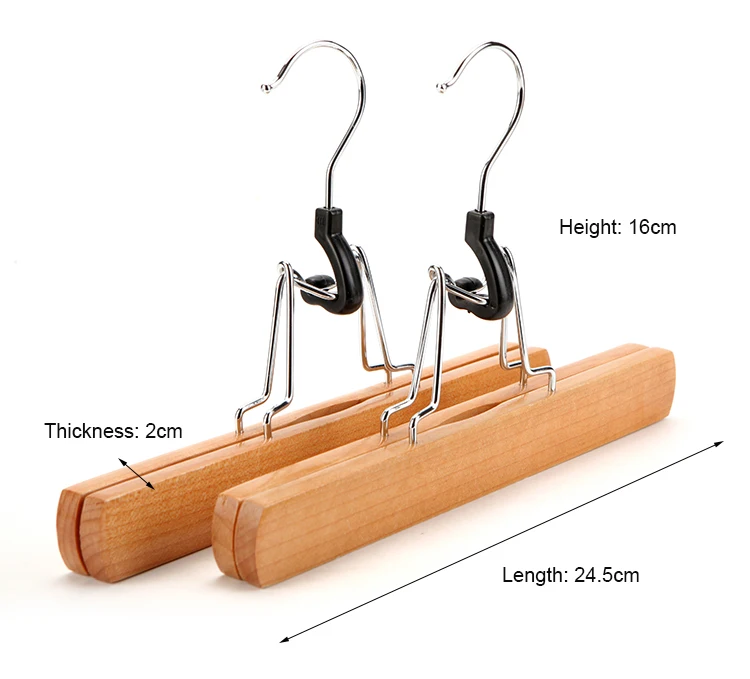 Multi use custom color white wooden trouser pants hanger jean hanger, hangers for hair extensions