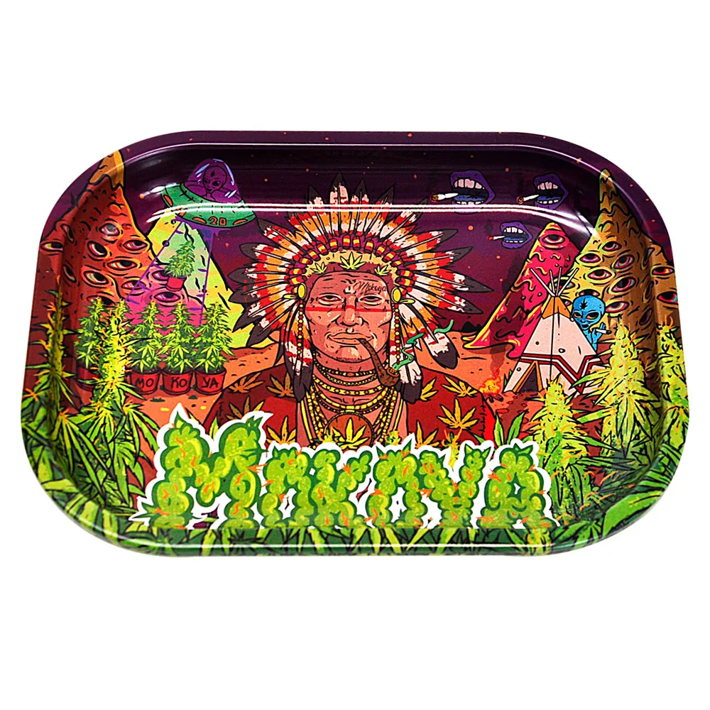 

Wholesale Smoke Tin Weed Tray Custom Plain Metal Plateau Weed Rolling Tray Serving Tray Weed Accessories