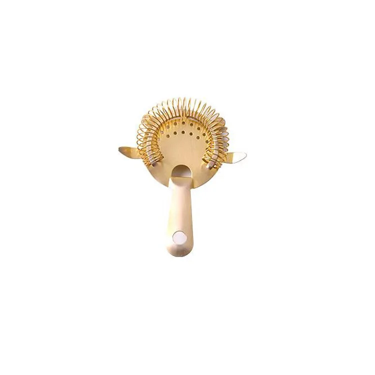 

Amazon Hot Selling Cheap Stainless Steel Gold Plated Bar Cocktail Strainer for Bar Tools, As shown