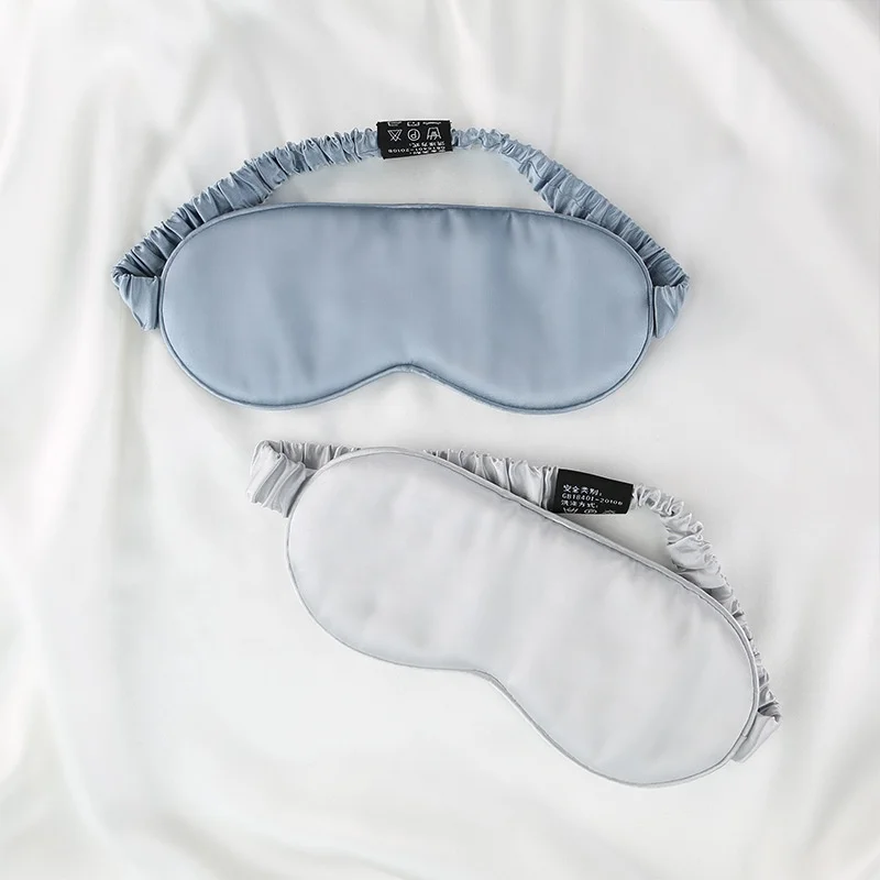 

16mm High quality wholesale good for skin standard size grey organic 100% stain mulberry silk eye mask, Color optional