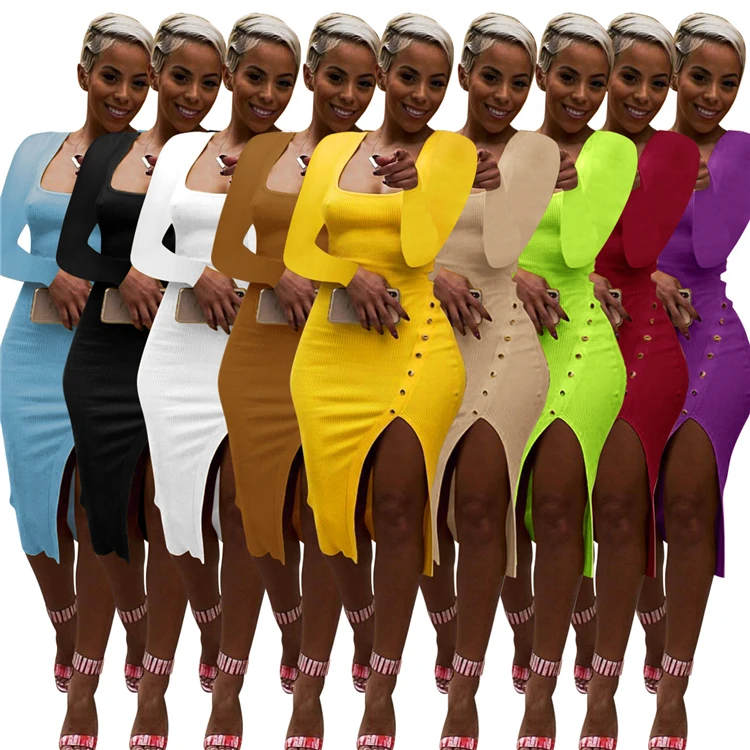 

MOEN Best Seller Streetwear Solid Color Sleeveless Bodycon Dress Women Summer Casual Bandage Dress