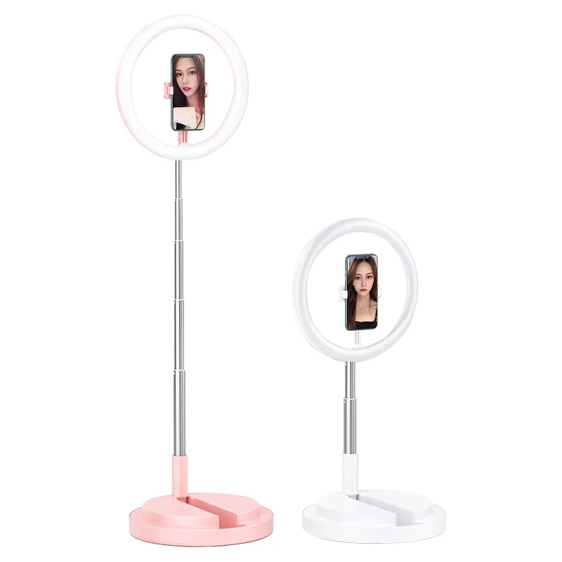 

USAMS ZB120 Hot Selling 18 inch Portable LED Phone Rechargeable USB Charging Fill Selfie Ring Light With Tripod Stand, Pink/white/black