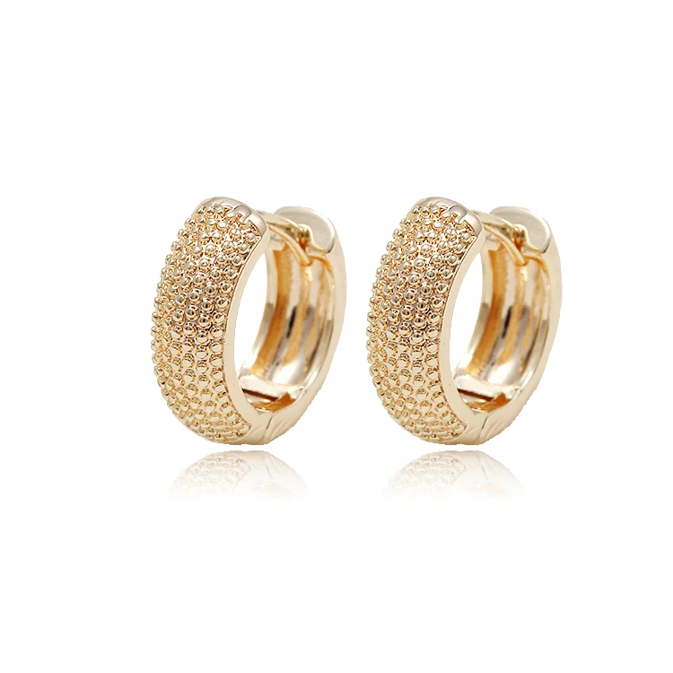 

Wholesale Simple Round Design 14K Gold Plated Hoop Earrings Huggie Earrings