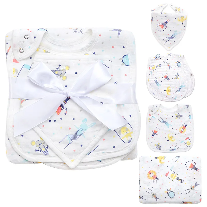 
Super Soft Bib Kids Baby Blanket Gift Sets Baby Blanket Muslin  (62385528727)