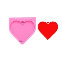 

S641 shiny silicone love heart shape keychain mold for resin craft DIY