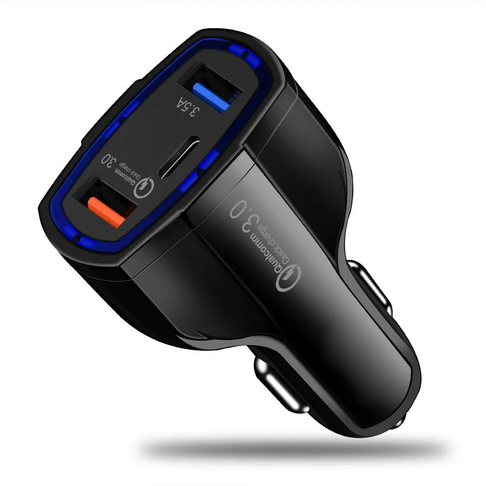 

Car Charging Accessories Dual USB Adapter 2 Usb Port Led Display Smart Car Charger For Mobile Phone, Black, white