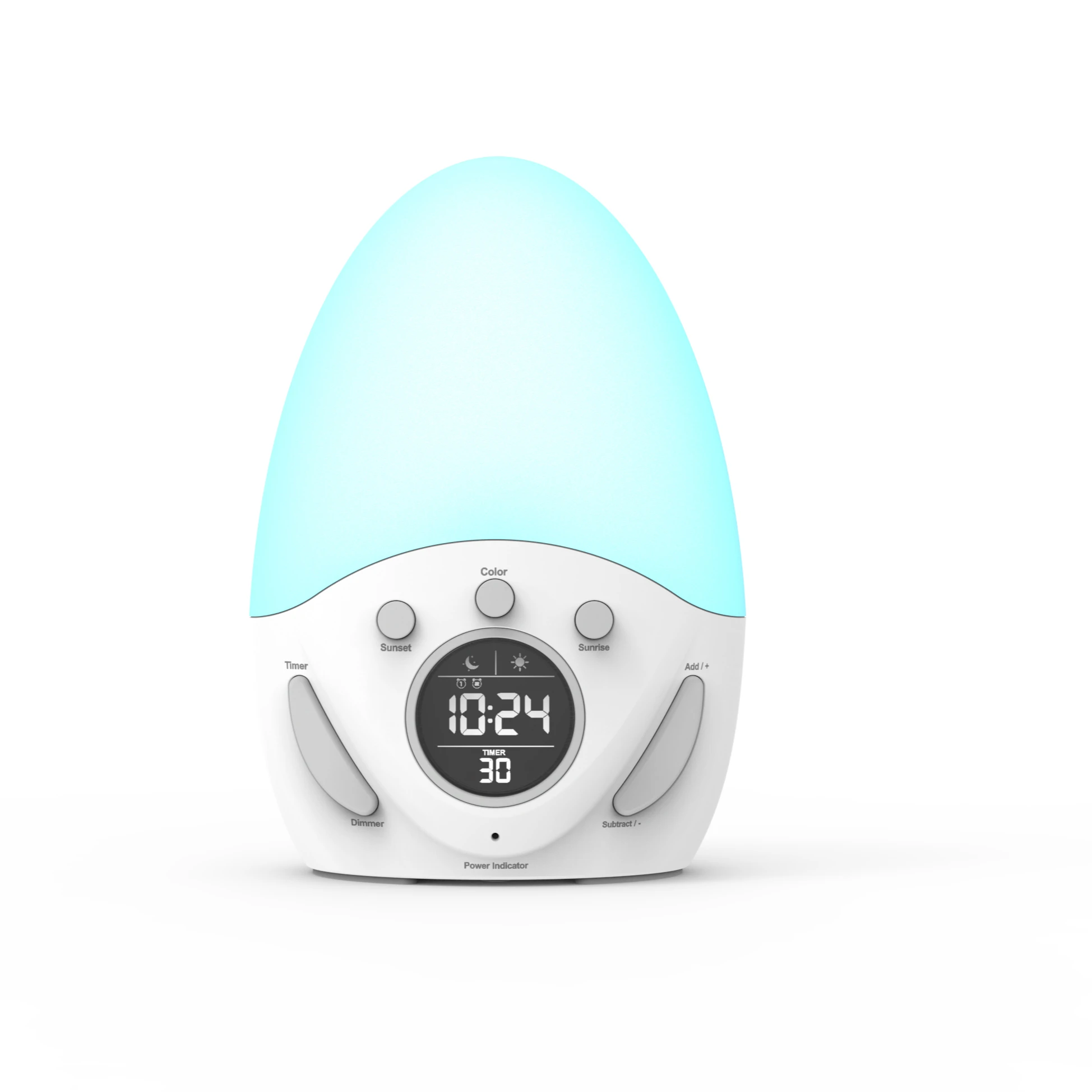 

T2E Kids Sleep Training Sunrise Wake-up Light Alarm Clock With Nursery Night Light, Customized color