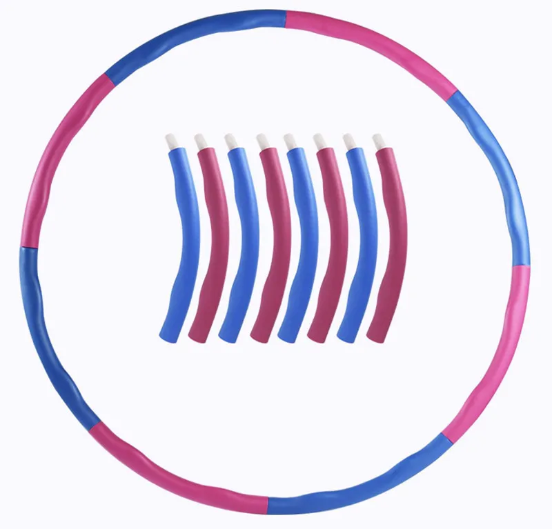 

High Quality Fitness Equipment Stainless Steel Foam Detachable Hula Ring Weighted Hula Hoops, Blue+gray,pink+grey