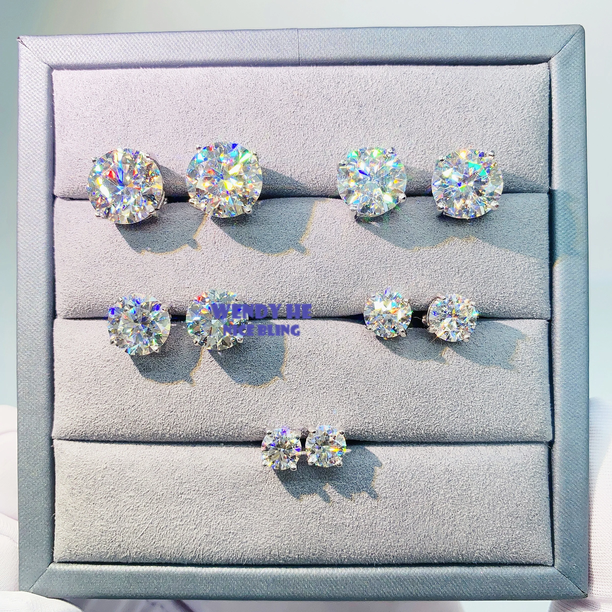 

classic design fine jewelry earrings earrings s925 sterling silver gold vvs moissanite diamond silver earrings