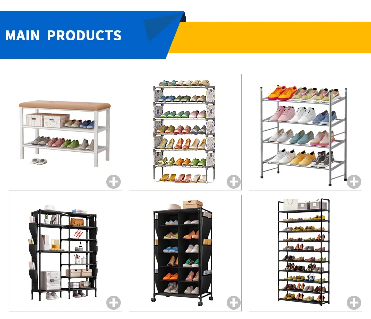 Wholesales Simple Trending 3-Tier Stackable Shoe Rack Expandable & Adjustable Fabric Shoe Shelf Storage Organizer
