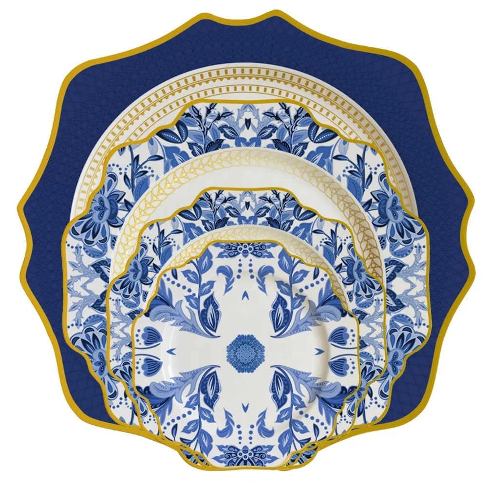 

Bone China Restaurant Dishes blue and white dinnerware sets porcelain dinner set