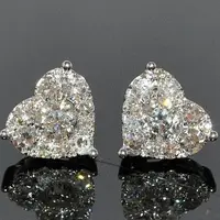 

Fashion White Gold Filled Ear Stud Earrings Exquisite Simple Heart Temperament Shine Cubic Zirconia Earrings Wedding Jewelry