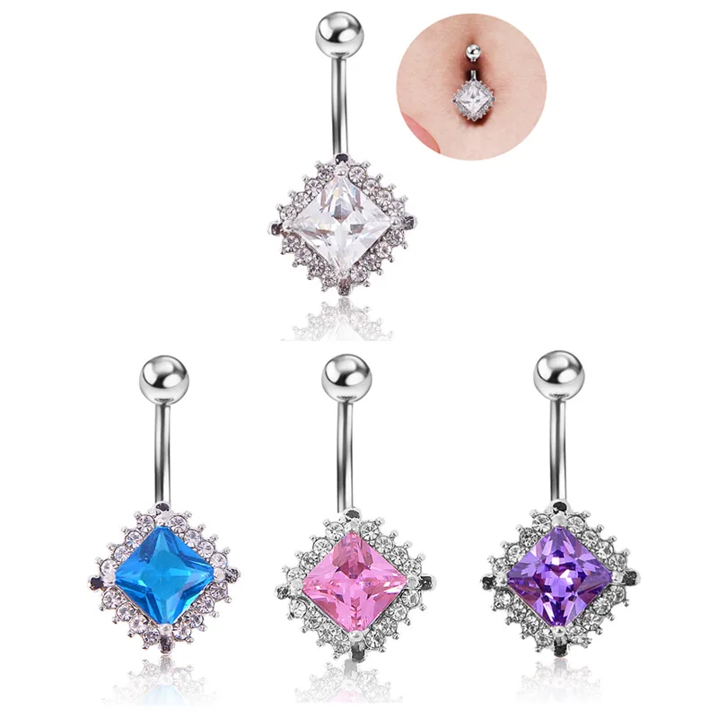 

Diamond inlaid diamond navel ring nightclub navel Button Navel nail