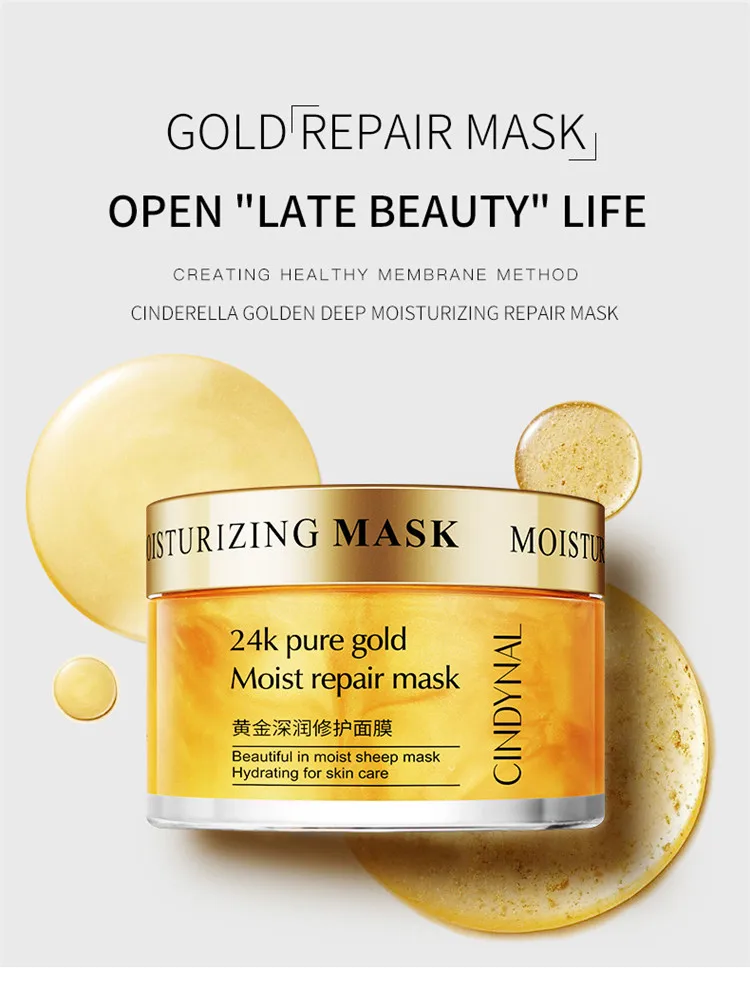 private label beauty collagen whitening The crystal women 24k  gold facial mask