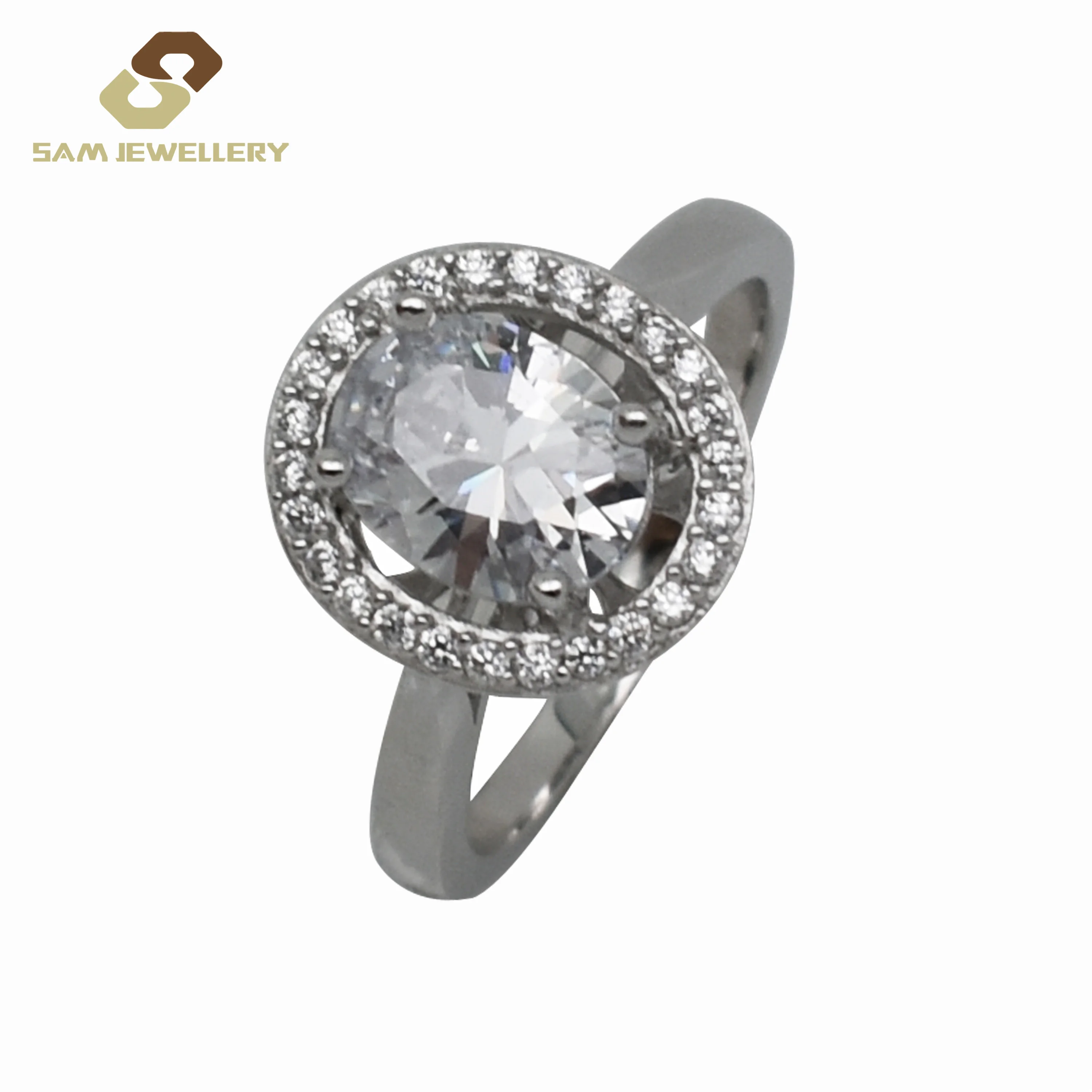 

Agent In 925 China Oval Halo Rings Jewelry Women Engagement, White