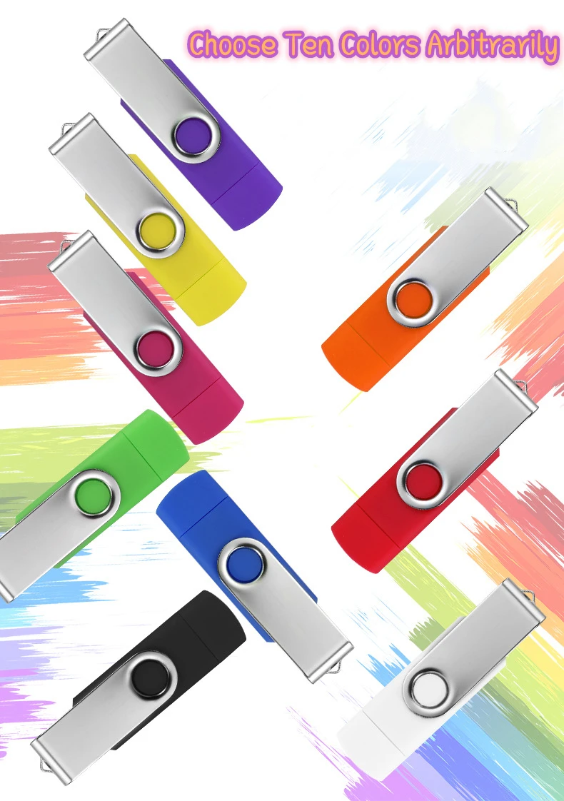 SATOSMART OTG USB 2.0/3.0 pen drive 2GB 4GB 8GB 16GB 32GB colorful otg swivel memorias usb small usb flash drive - ANKUX.COM
