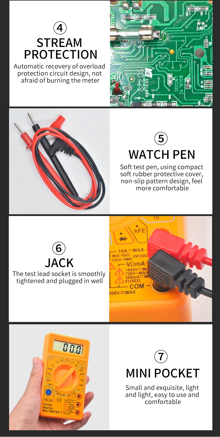 High Quality Low Price Mini Lcd Display Digital Electronics Multimeter