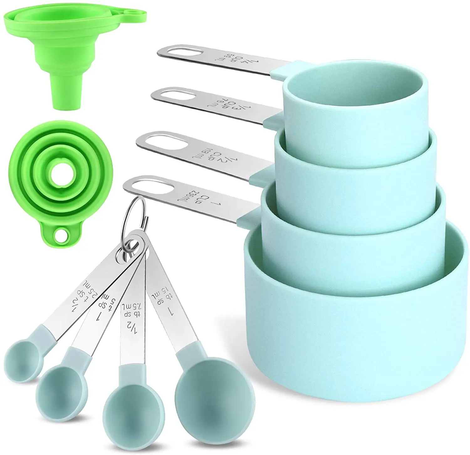 

Green Plastic Measuring Spoons Cups Set Tools Measure Baking Coffee Sugar Cake Baking Spoon Baking Measuring Tools