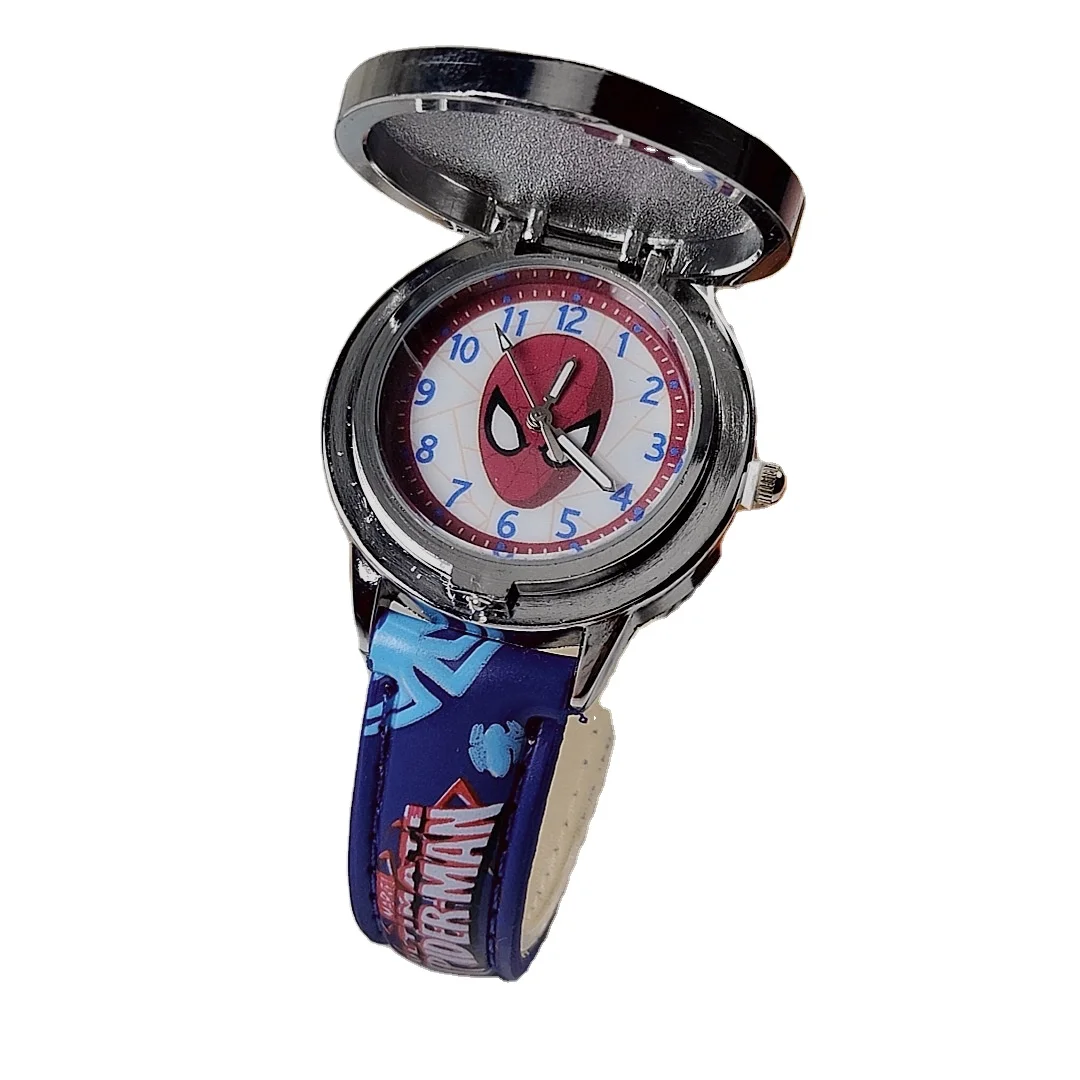 

Avengers alliance cartoon boy watch Marvel children's student spider man flip quartz watch, Multiple color options