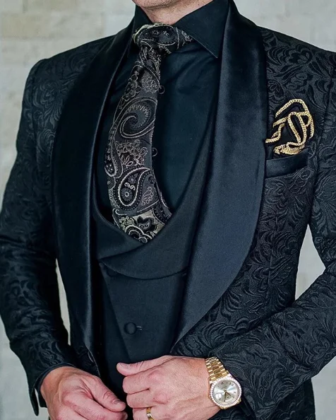 

HD170 Mens Wedding Suits 2021 Italian Design Custom Made Black Smoking Tuxedo Jacket 3 Piece Groom Terno Suits For Men, Per the request