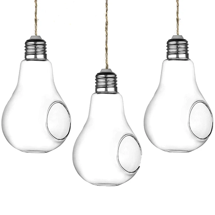 

Costom Made Antique Transparent Borosilicate Light bulb Glass Bird Feeder for sale, Customized color