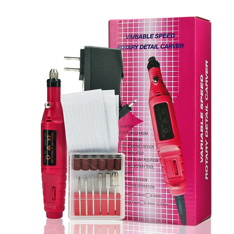 

Kit Electric Manicure Pedicure Acrylic Portable Bit Set Nail File Drill, Customized color