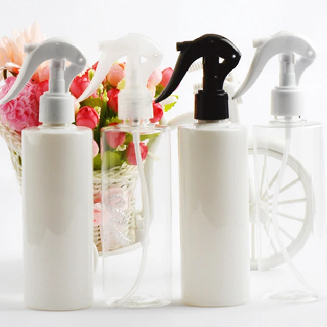 Hengjian 300ml clear white cosmetic PET plastic hair mousse trigger spray perfume household bottle with sprayer