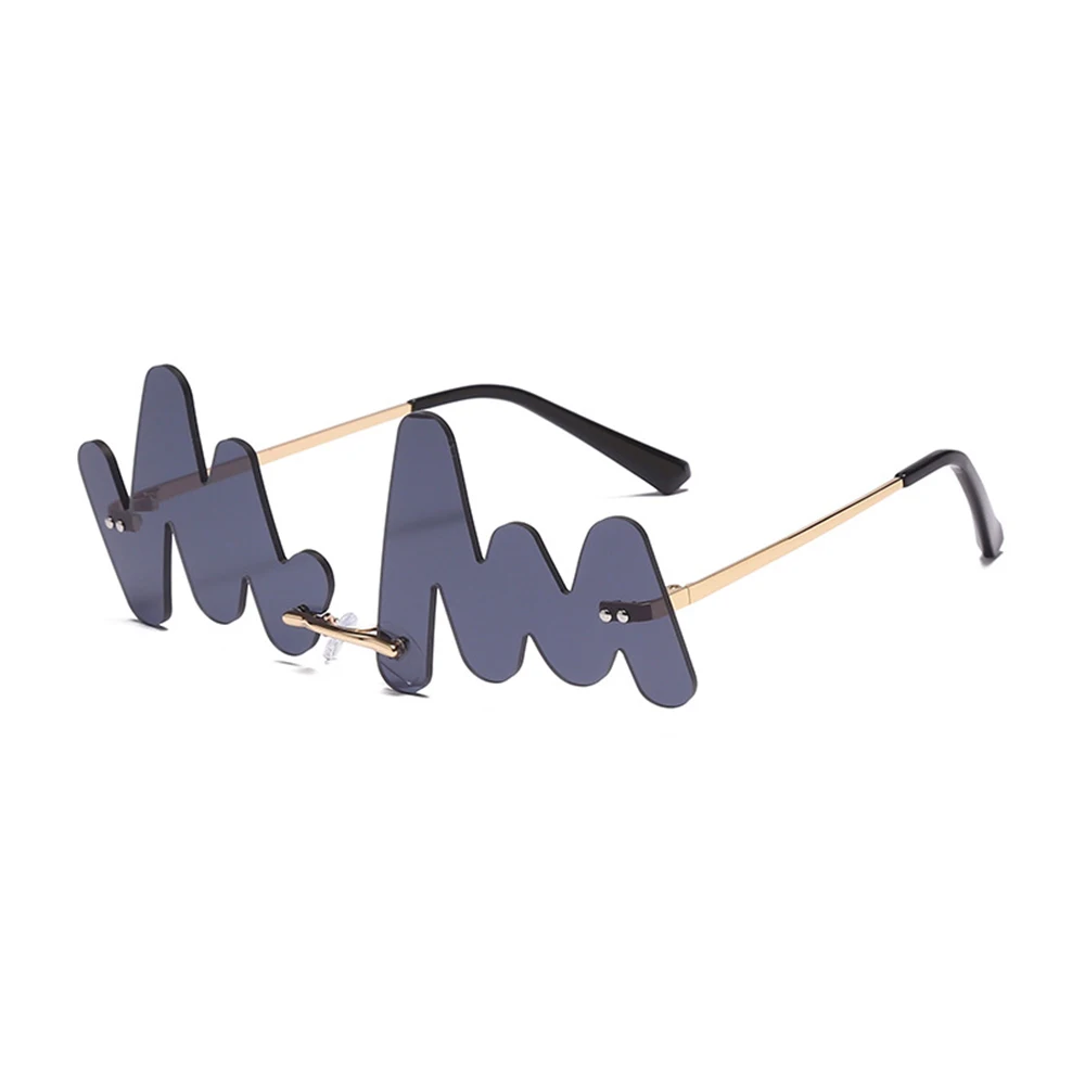 

Wholesale 2021 fashion newest frameless private label shades dance party prom letter sunglasses women